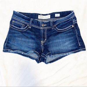 BKE Denim Womens Payton Dark Wash Blue Jean Shorts Size 32 Mid Rise